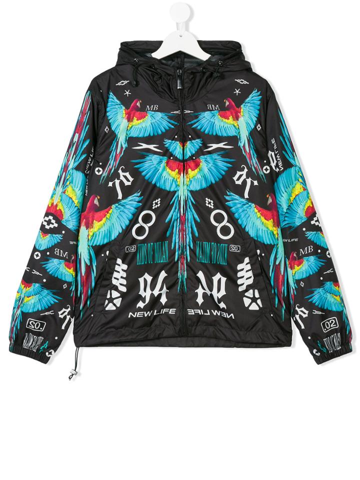 Marcelo Burlon County Of Milan Kids Parrot Print Jacket - Black