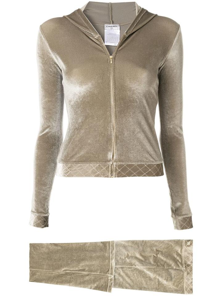 Chanel Vintage Velour Tracksuit Set - Metallic