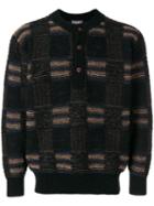 Issey Miyake Pre-owned Blurry Stripes Buttoned Jumper - Black