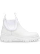 Prada Round Toe Ankle Boots - White