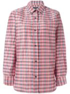 Isabel Marant - Checked Shirt - Women - Silk/ramie - 40, Pink/purple, Silk/ramie