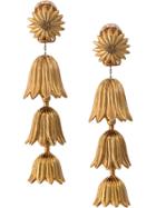 Oscar De La Renta Engraved Drop Earring - Gold