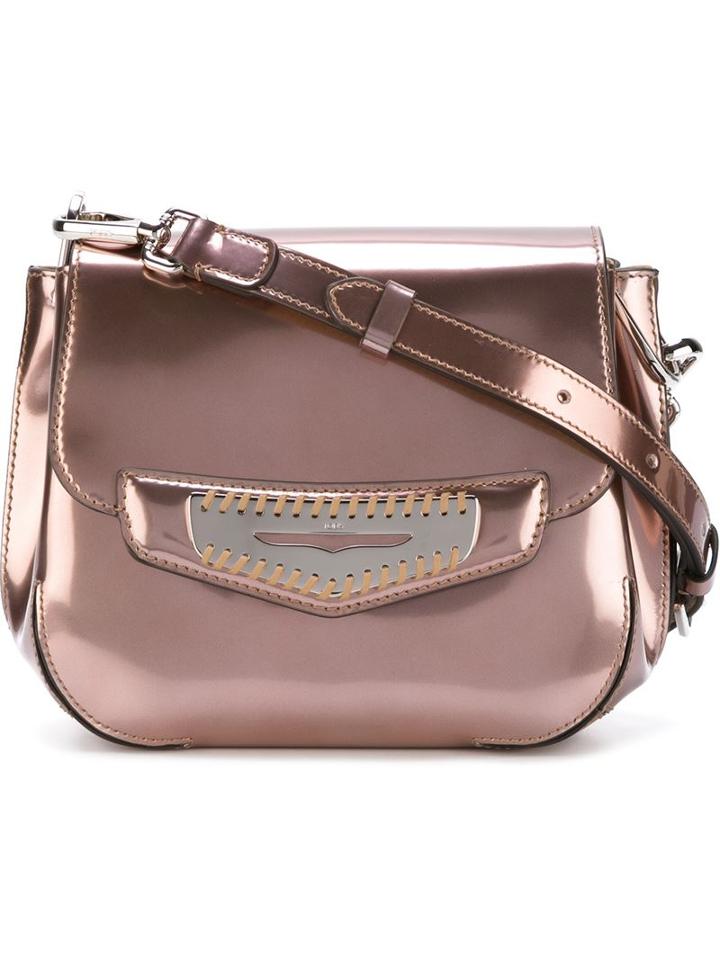 Tod S Mask Cross Body Bag, Women's, Pink/purple, Patent Leather