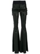 Andrea Bogosian Leather Flared Trousers - Black
