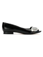 Sarah Chofakian Peep-toe Ballerinas - Black
