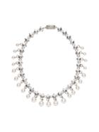 Miu Miu Crystal And Pearl Necklace - Neutrals