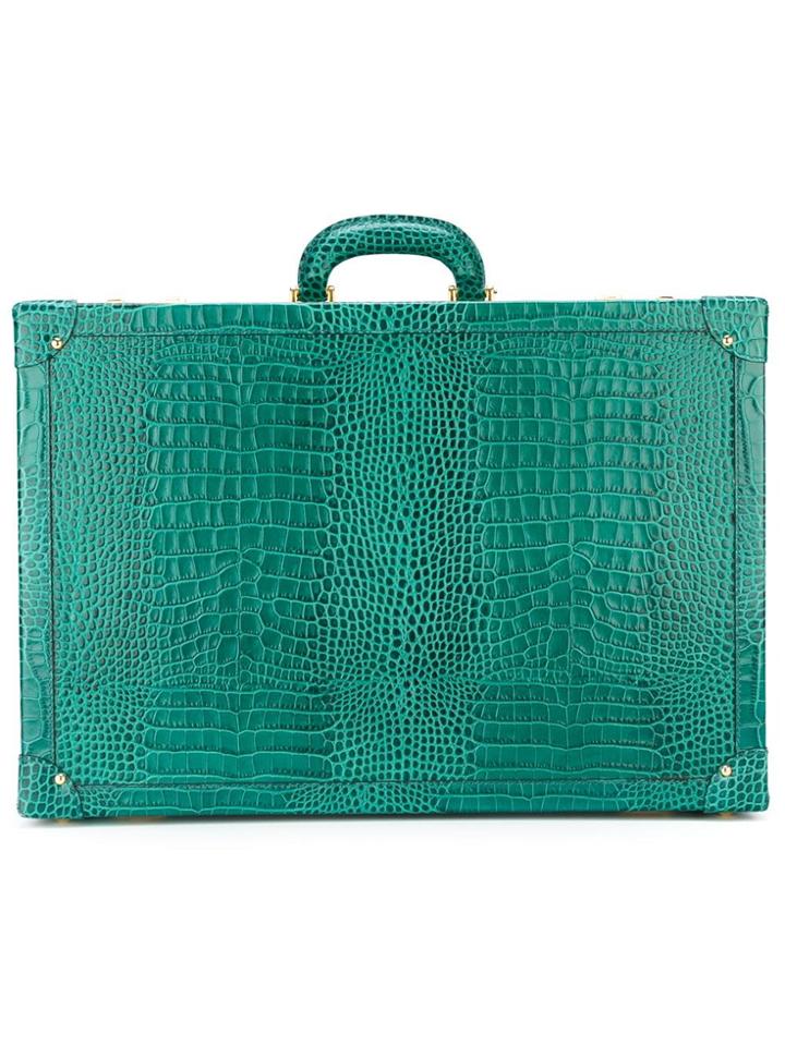 Family Affair Crocodile Effect Sunglasses Briefcase - Green