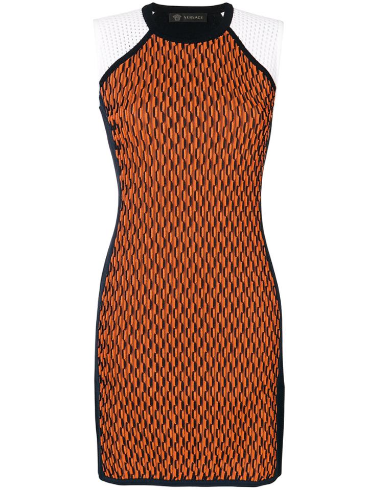 Versace Asymmetric Knitted Dress - Yellow & Orange