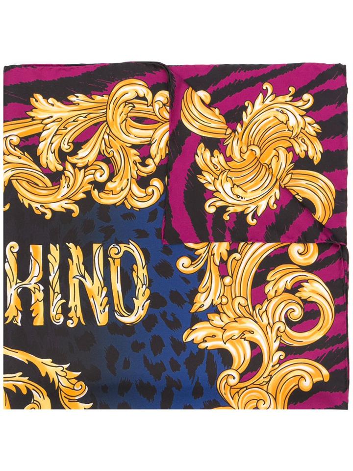 Moschino Graphic Print Scarf - Blue