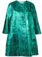 Gianluca Capannolo - Cropped Sleeves Coat - Women - Silk/polyamide/polyester - 40, Green, Silk/polyamide/polyester