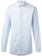 Z Zegna Classic Shirt, Men's, Size: Large, Blue, Cotton