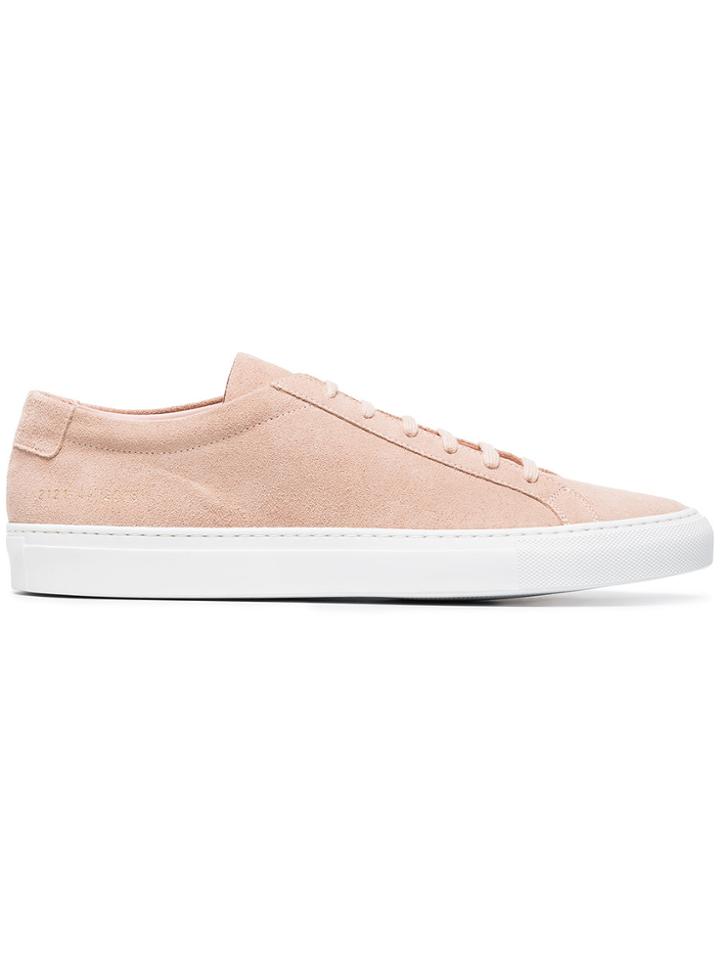 Common Projects Neutral Achilles Suede Sneakers - Pink & Purple