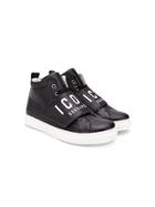 Dsquared2 Kids Teen Icon Touch-strap Hi-top Sneakers - Black