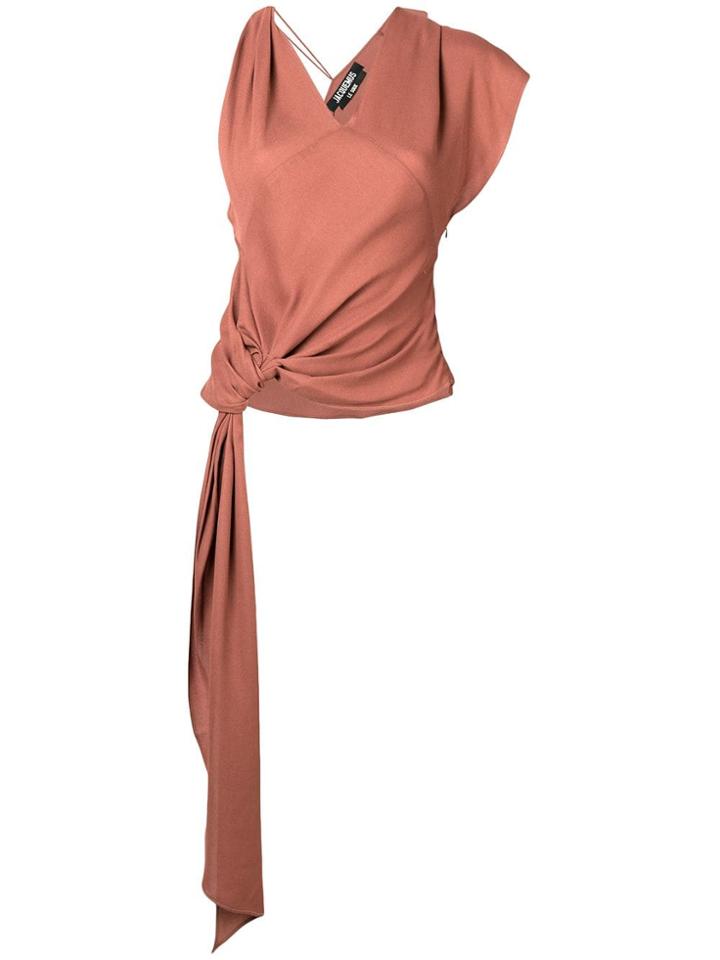 Jacquemus Waist-tied Asymmetric Top - Nude & Neutrals