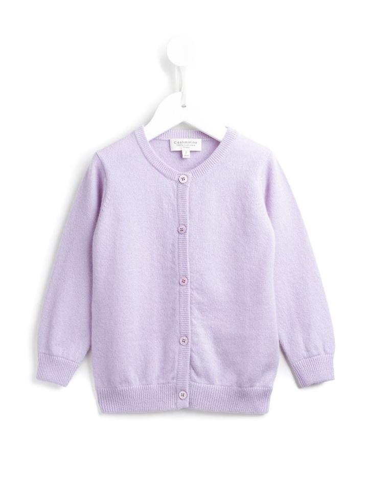 Cashmirino Round Neck Cardigan, Girl's, Size: 6 Yrs, Pink/purple
