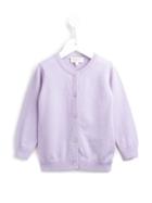 Cashmirino Round Neck Cardigan, Girl's, Size: 6 Yrs, Pink/purple