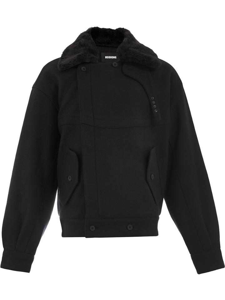 Moohong Faux Fur Collar Jacket - Black
