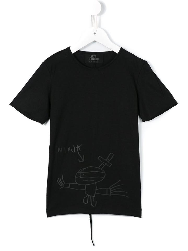 Lost And Found Kids Ninja Print T-shirt, Boy's, Size: 6 Yrs, Black