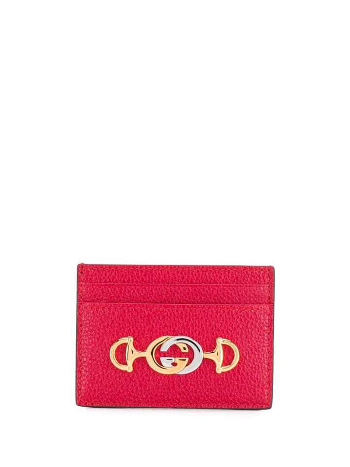 Gucci Double G Horsebit Card Case - Red