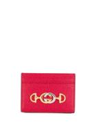 Gucci Double G Horsebit Card Case - Red