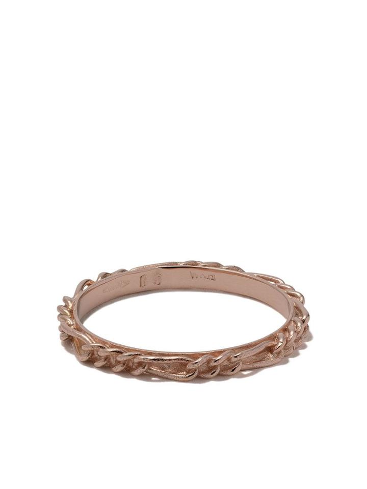 Wouters & Hendrix Gold 18kt Rose Gold Figaro Chain Ring - Pink Gold