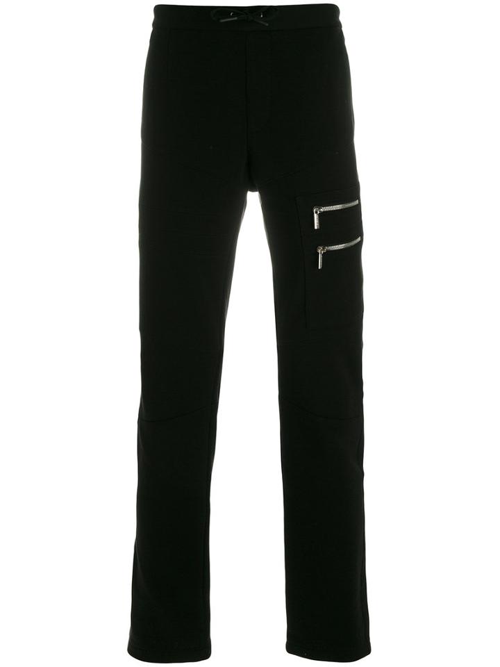 Versace - Zip-embellished Joggers - Men - Cotton - S, Black, Cotton