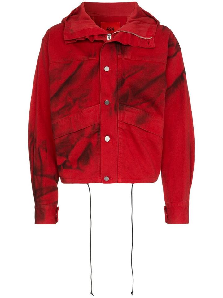 424 425 Tie Dye Cotton Jacket - Red