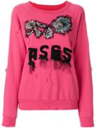 As65 Embroidered Logo Sweater - Pink & Purple