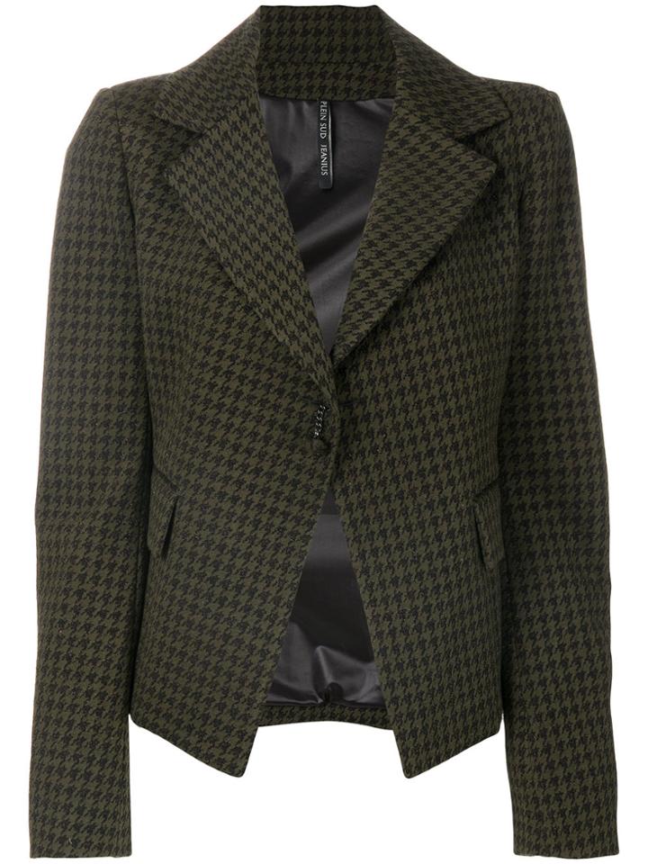 Plein Sud Dogtooth Fitted Blazer - Green