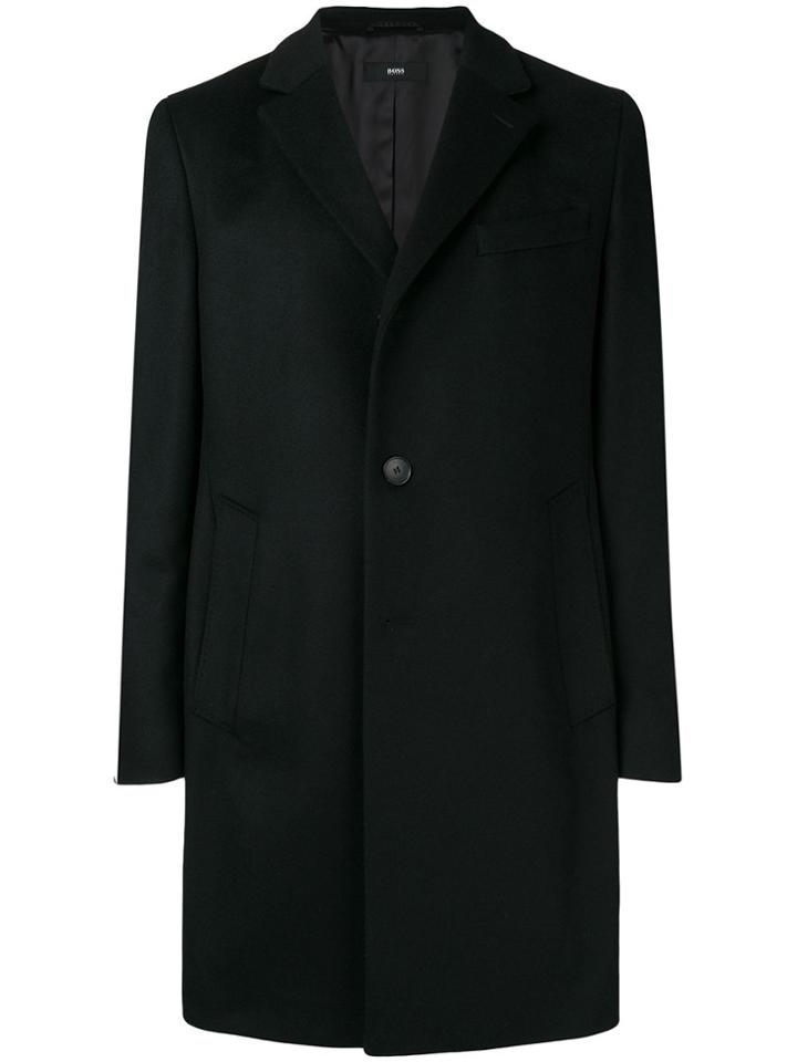 Boss Hugo Boss Long Sleeved Overcoat - Black