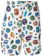 Moschino Jewel Print Shorts, Men's, Size: 46, White, Cotton