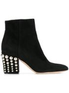 Sergio Rossi Studded Heel Ankle Boots - Black