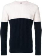 Eleventy Cable Knit Two-tone Sweater - Blue