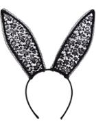 Fleur Du Mal Lace Ear Hairband, Women's, Black, Polyamide