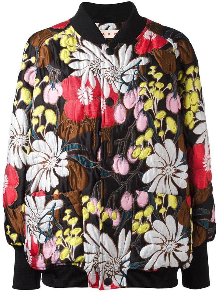 Marni Floral Bomber Jacket - Black