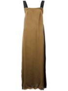 Uma Wang Two-tone Long Dress, Women's, Size: Medium, Brown, Viscose