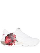 Valentino Bounce Rose-print Sneakers - White