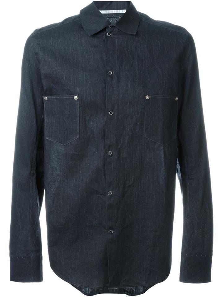 Taichi Murakami Dungaree Shirt, Men's, Size: S, Blue, Linen/flax