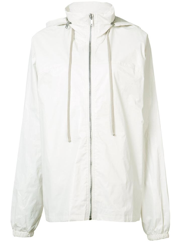 Rick Owens Drkshdw - Hooded Windbreaker - Women - Cotton - M, Women's, White, Cotton