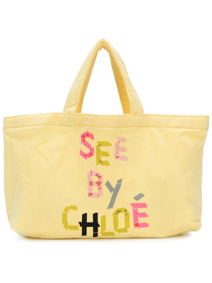 See By Chloé Mini Logo Tote Bag - Yellow & Orange