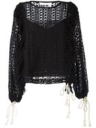 See By Chloé Crochet Blouse, Women's, Size: 38, Black, Polyester/cotton