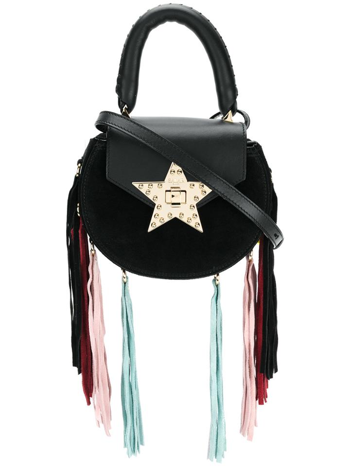 Salar Fringe And Star Detailed Shoulder Bag - Black