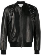 Alexander Mcqueen Studded Harness Bomber Jacket - Black