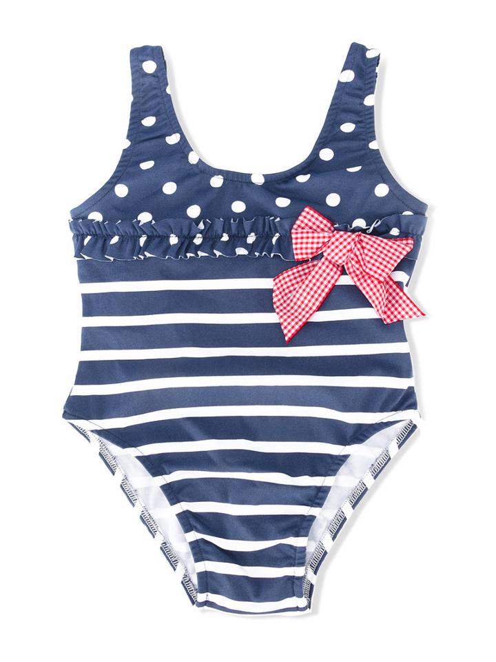 Amaia Striped Swimsuit, Size: 8 Yrs, Blue