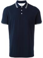 Brunello Cucinelli Striped Collar Polo Shirt, Size: Xxl, Blue, Cotton