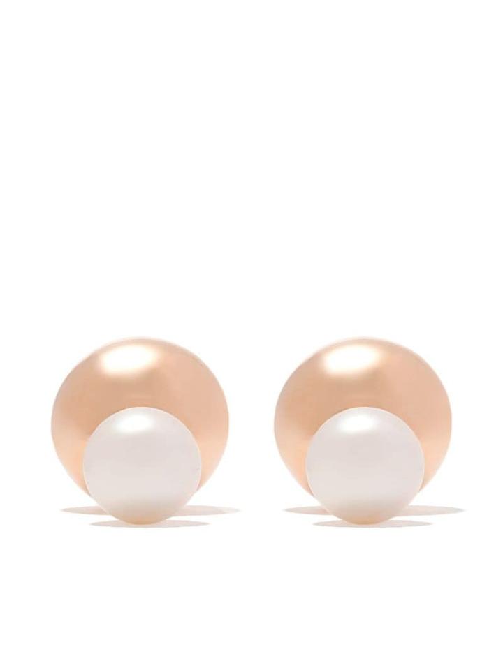 Yoko London 18kt Rose Gold Duet Akoya Pearl Earrings - 9
