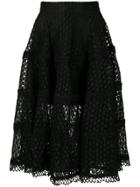 Olympiah Lamier Lace Midi Skirt - Black