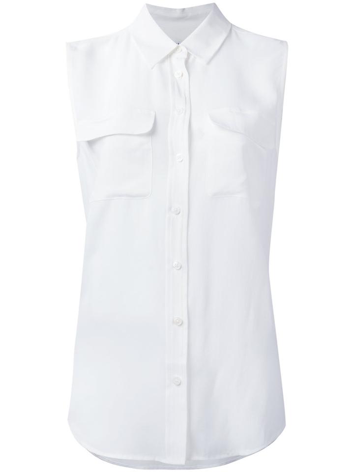 Equipment Sleeveless Shirt, Women's, Size: Xs, White, Silk