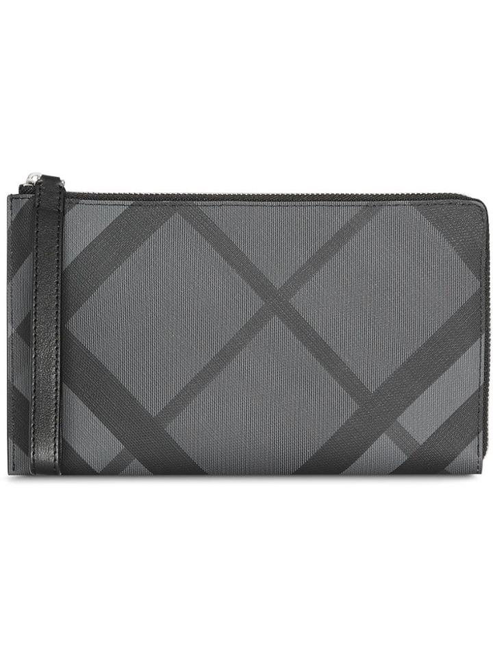 Burberry London Check Travel Wallet - Grey