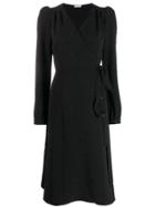 P.a.r.o.s.h. Embroidered Star Wrap Dress - Black